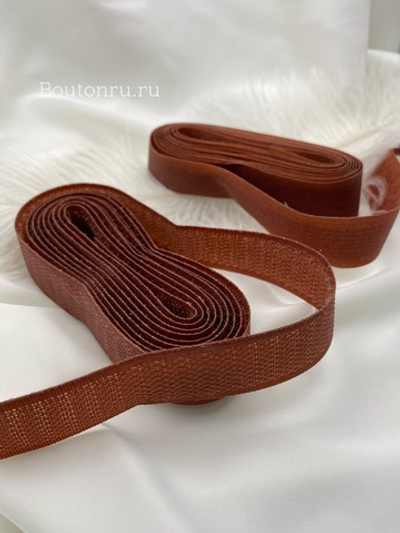 Лента липучка коричневая 2 метра, ширина 20 мм