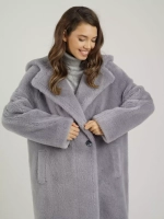 Шуба женская чебурашка тедди из эко меха, серый, SilverFox