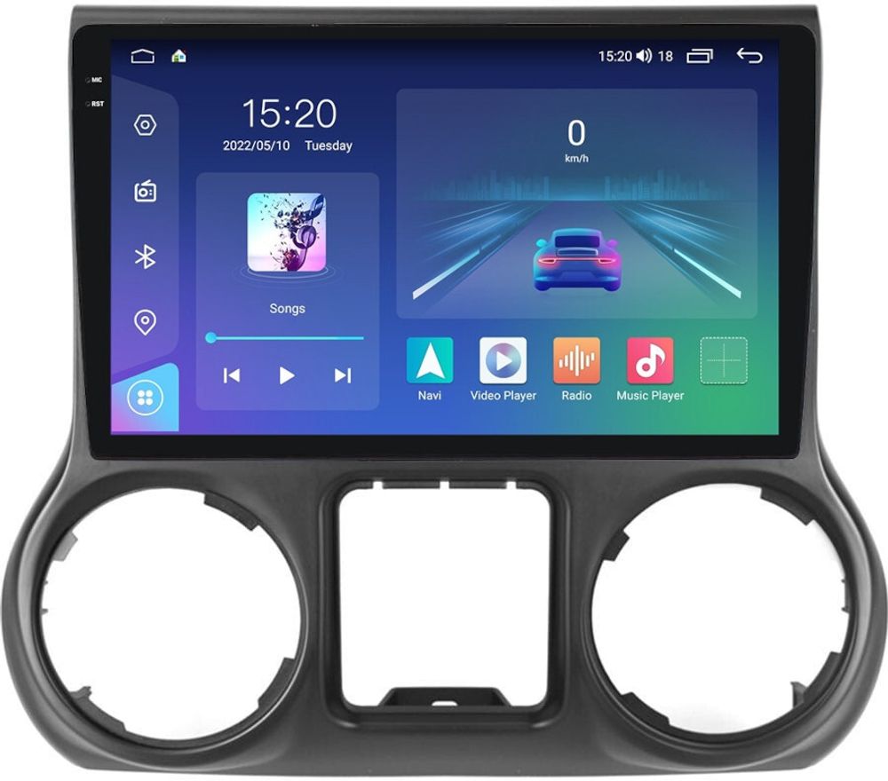 Магнитола для Jeep Wrangler 2010-2014 - Parafar PF098LUX1U2K на Android 13, QLED+2K, ТОП процессор, 8Гб+128Гб, CarPlay, 4G SIM-слот