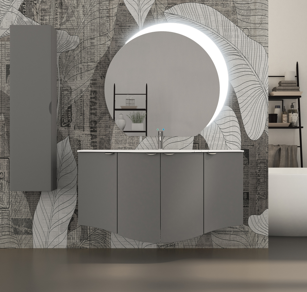 Мебель для ванной комнаты CEZARES RIALTO 136 см одна чаша Grigio nuvola 55219 + 55220 + 55221