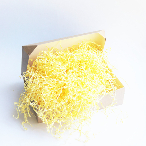 Бумажный наполнитель для подарков Желтый 500гр (ширина 3мм)