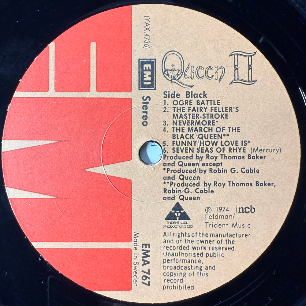 Queen - Queen II (Швеция 1974г.)