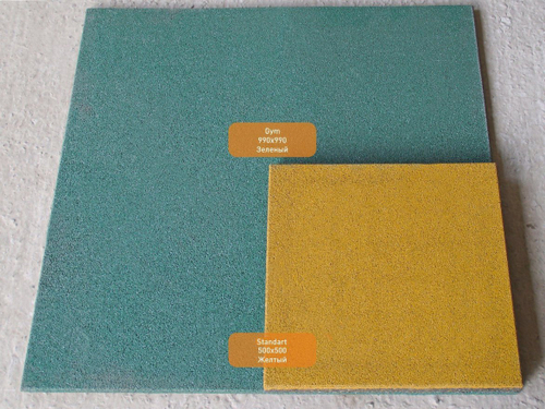 Резиновая плитка EcoStep Gym 990х990 (15-30 мм) с ровным основанием