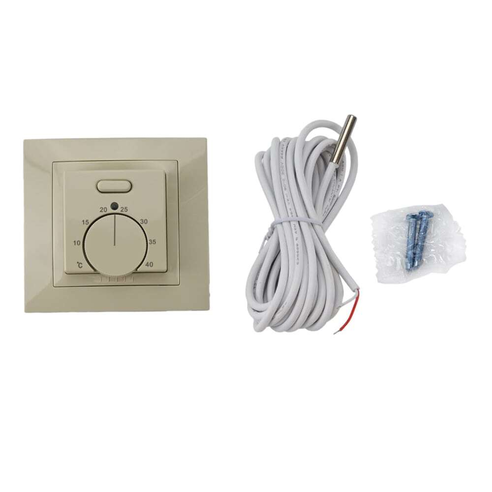 Floor heating thermoregulator Elephant T03SM, body material - plastic, colour - beige, manual control