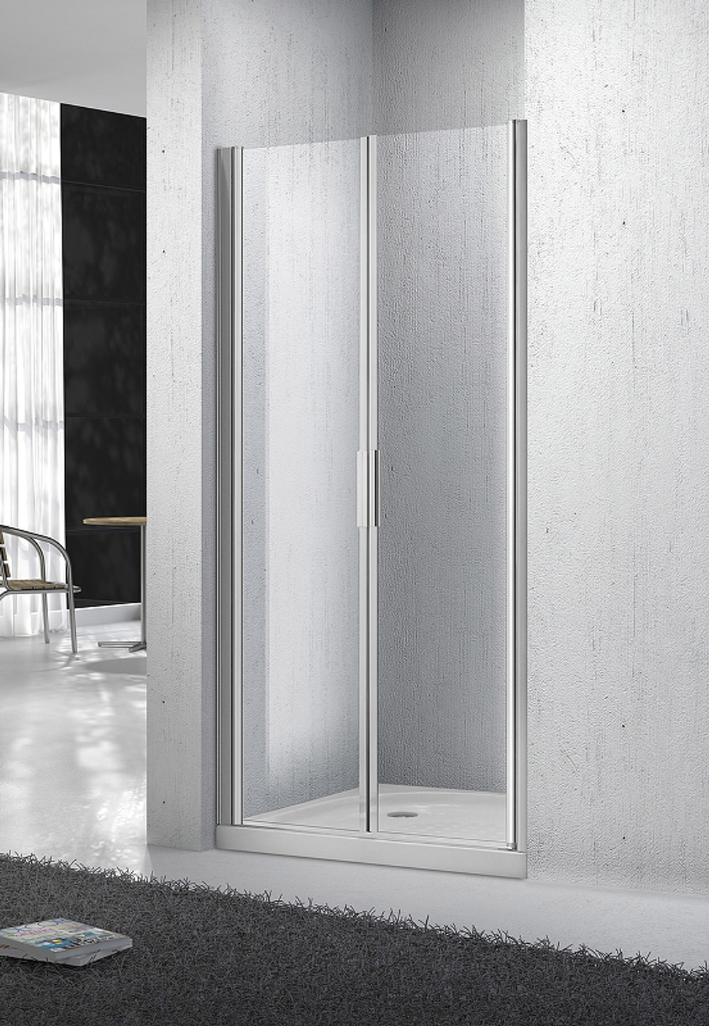 Душевая дверь BelBagno Sela 90 SELA-B-2-90-C-Cr профиль Хром стекло прозрачное