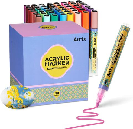 ‎Arrtx акриловые маркеры 48 шт, 3 мм