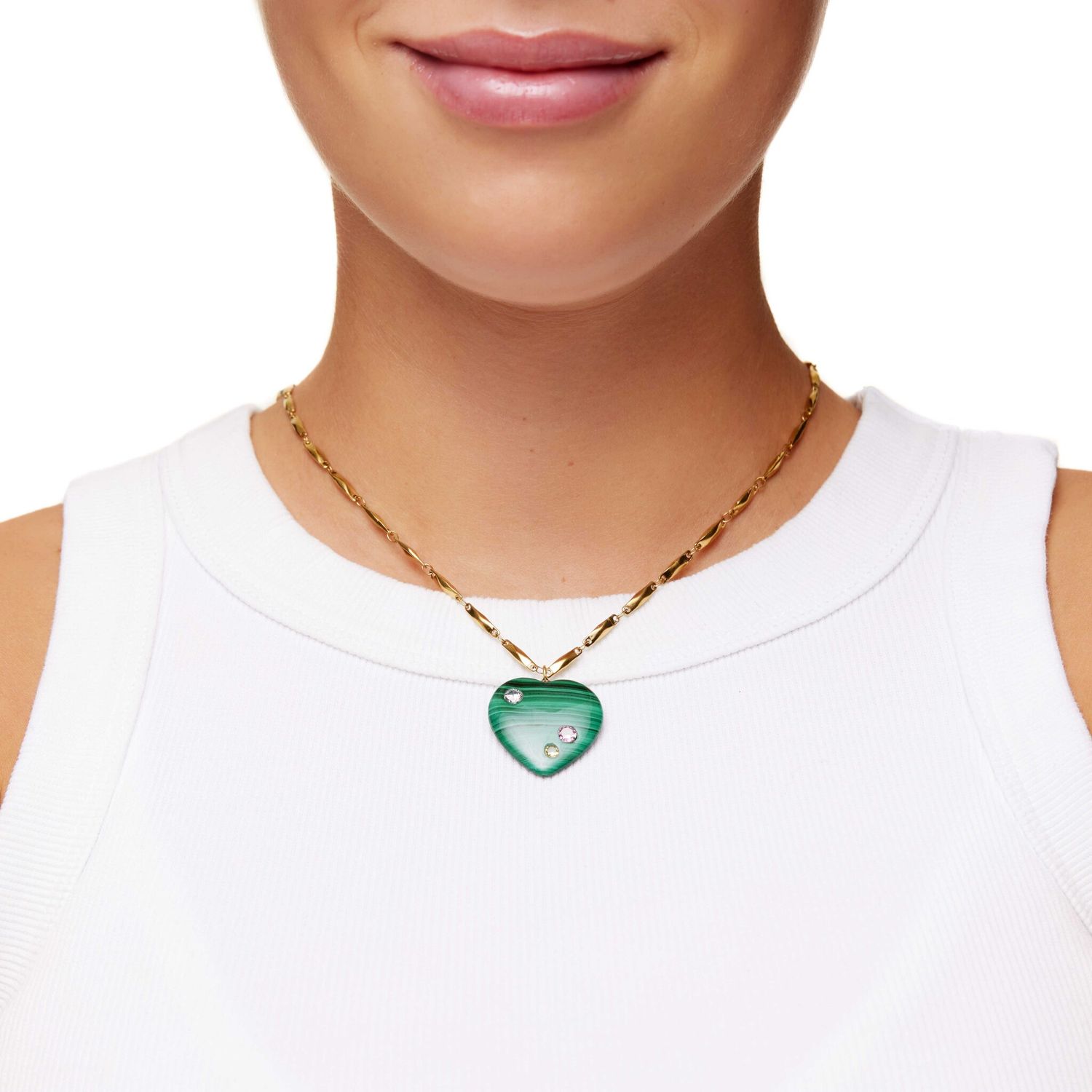 Колье Heart To Heart Necklace - Malachite