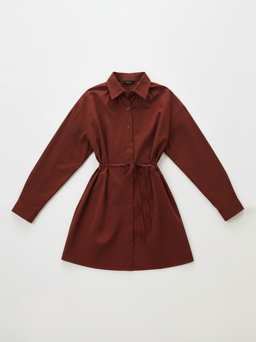 Рубашка из поплина с поясом