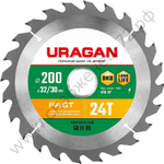 URAGAN Fast 200х32/30мм 24Т, диск пильный по дереву