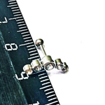 Микроштанга 6 мм с прозрачными фианитами для пирсинга ушей. Медицинская сталь