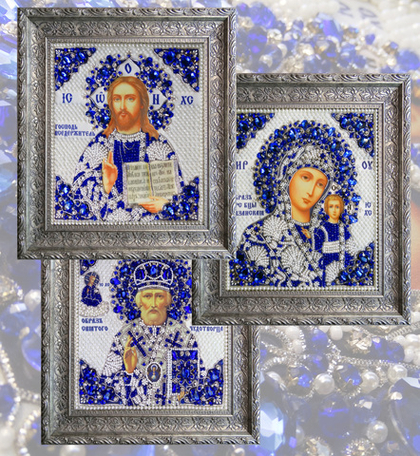И-16-2 Комплект наборов для вышивания Иконостас (синий)