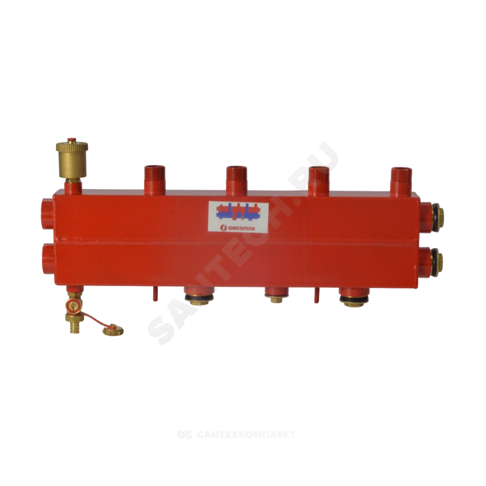 Коллектор котельной сталь 1 1/4" ВР на 3 контура 1" НР R586SEP Giacomini R586SEY03