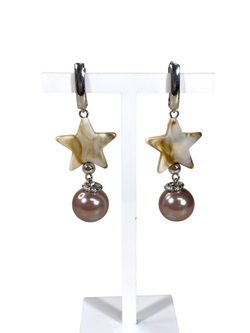 Серьги со звездой и жемчугом