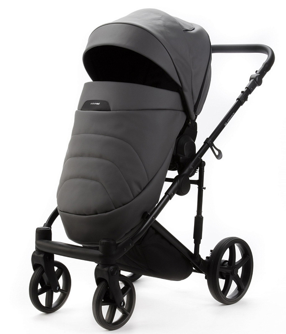 Детская коляска Adamex Zico Deluxe New 2 в 1 ZN-SA04 СЕРАЯ КОЖА