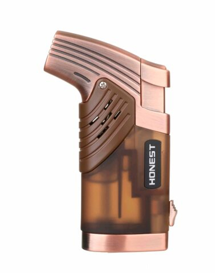 Зажигалка сигарная Honest, двойное пламя, с пробойником, бронза 776-Bronze