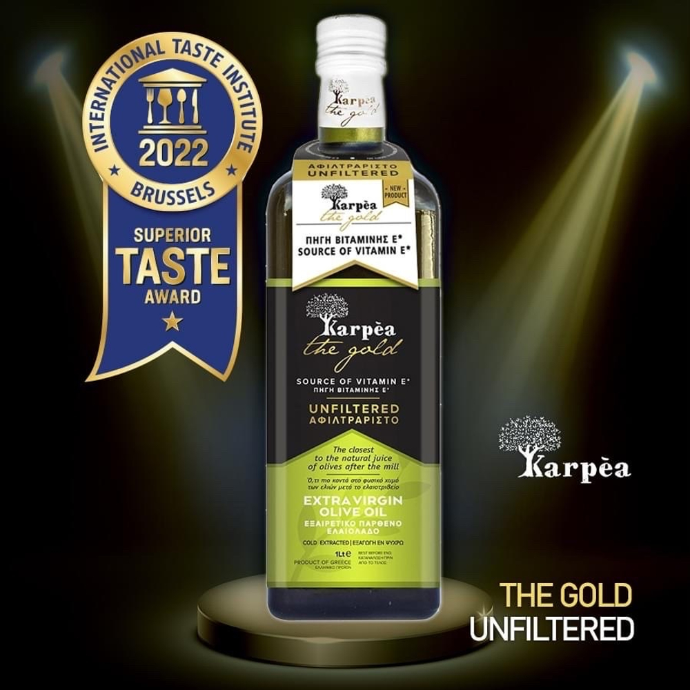 Оливковое масло нефильтрованное Karpea the Gold Unfiltered Extra Virgin 0,5 л, Греция