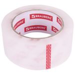 Клейкая лента упаковочная 48 мм х 100 м, прозрачная, толщина 45 микрон, BRAUBERG ORIGINAL, 440174