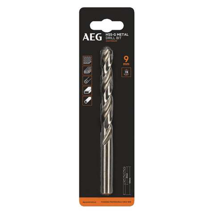 Сверло по металлу HSS-G (9х81х125 мм) AEG AAKHSSG09 4932479316