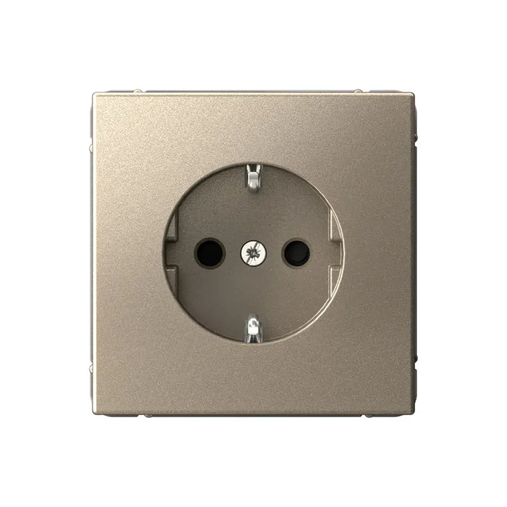 ARTGALLERY РОЗЕТКА с заземлением со шторками, 16А, механизм, быстрозажим. клем., ШАМПАНЬ