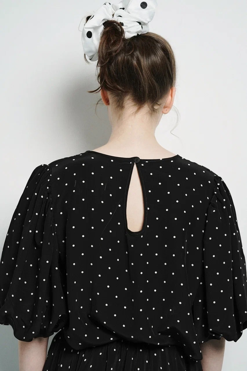 Блузка с рукавами-фонариками, "Конфетти"