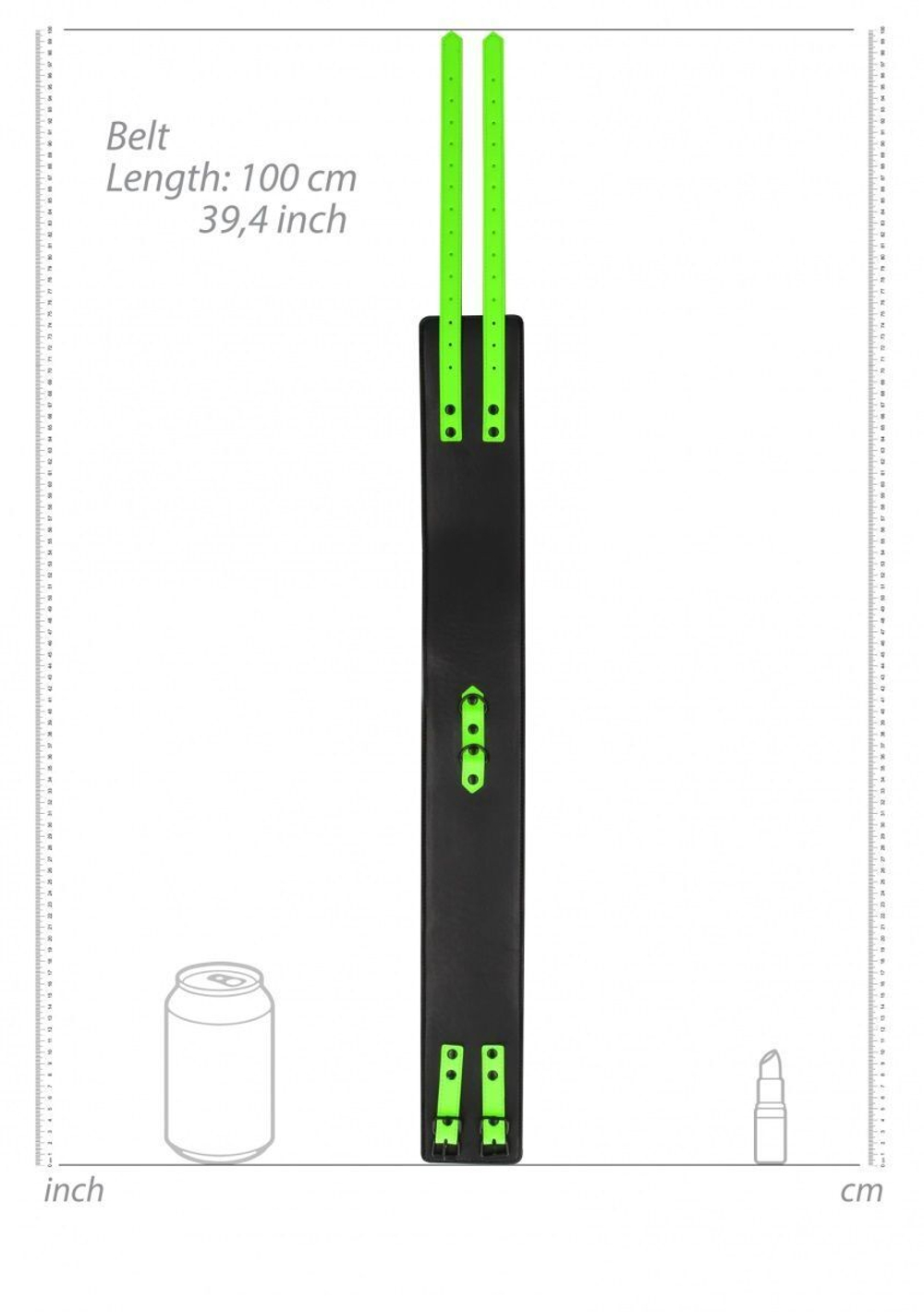 Набор для бондажа Thigh Cuffs with Belt and Handcuffs - размер S-M (Размер: S-M) (Цвет: черный с зеленым)