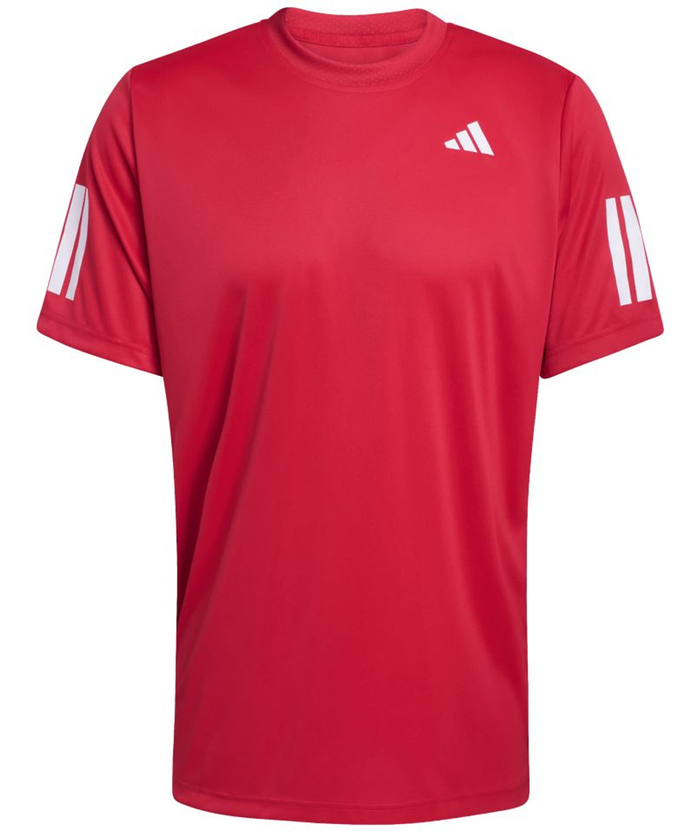 Мужская теннисная футболка Adidas Club 3-Stripes - pure rubin