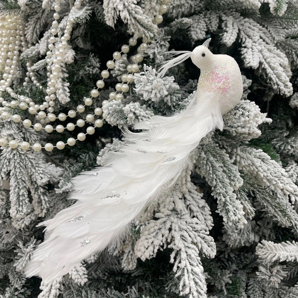 Фигурка новогодняя «Королевская птица» 34 см, белый