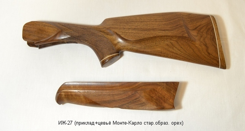 Приклад и цевье на ИЖ-27 Монте-Карло, до 88 года, орех, 12 калибр