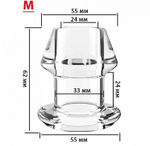 Анальная пробка с тоннелем Warmy прозрачная 6.2 см