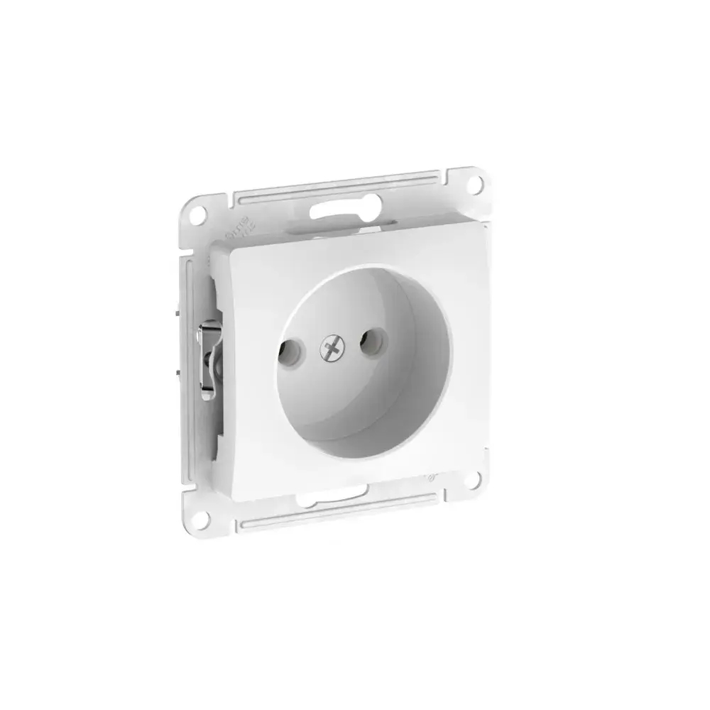 GLOSSA РОЗЕТКА без заземления без шторок, 16А, мех., быстрозажим. клем., БЕЛЫЙ