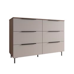 МС Роза Комод 1300 Орех Франклин/Ройс Бежевый Скин, ДСВ Мебель