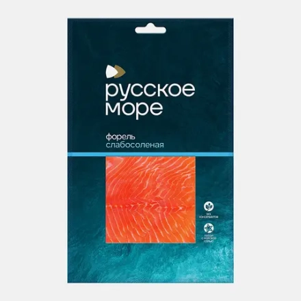 Форель Русское море Радужная слабосоленая филе-ломтики 100г