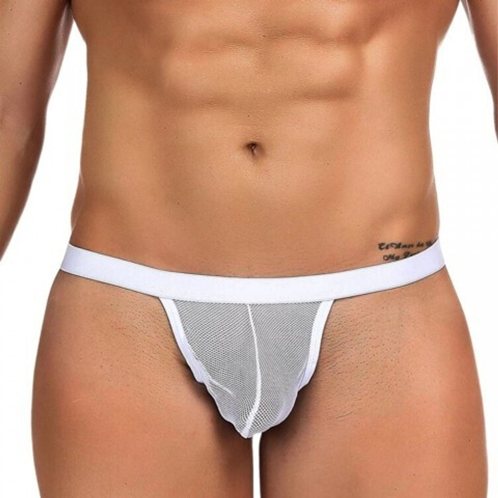 Стринги мужские в сетку белые (S)