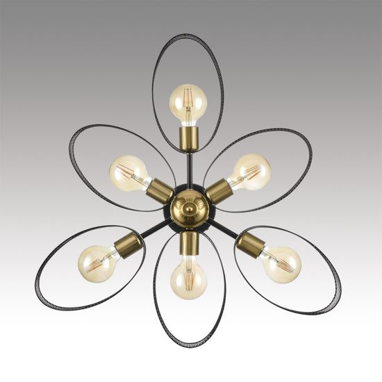 8153/6C COUNTY LN25 черный/медный, металл Потолочный светильник Е27 6*60W 220V VIVANA