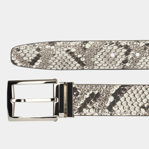 Мужской ремень из кожи питона 35 мм, натуральный цвет