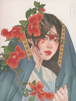 Folk tales and girls. Coloring book