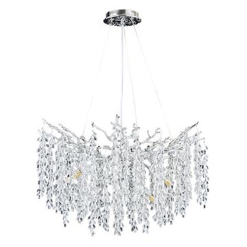 Подвесная люстра 8*G9 3135/26 SP-8 серебро Salice Divinare