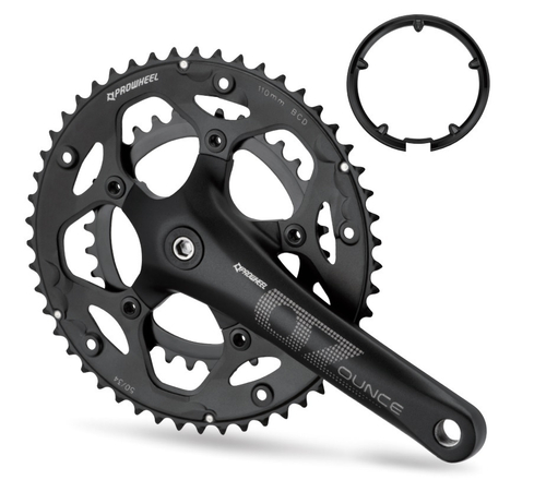 Система Prowheel ROAD 2x(9/8S) 50-34T, алюм, защита, 172.5, алюм, Chainline 43.5, под 110.5 черн.