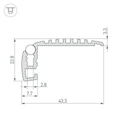Профиль STEP-MINI-2000 ANOD (Arlight, Алюминий) 019195