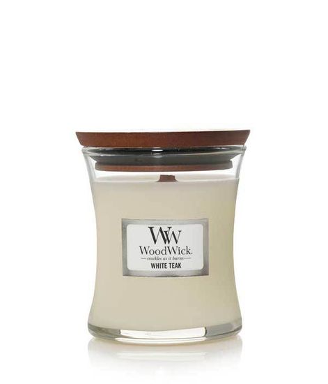 Белый тик, ароматическая свеча, WoodWick