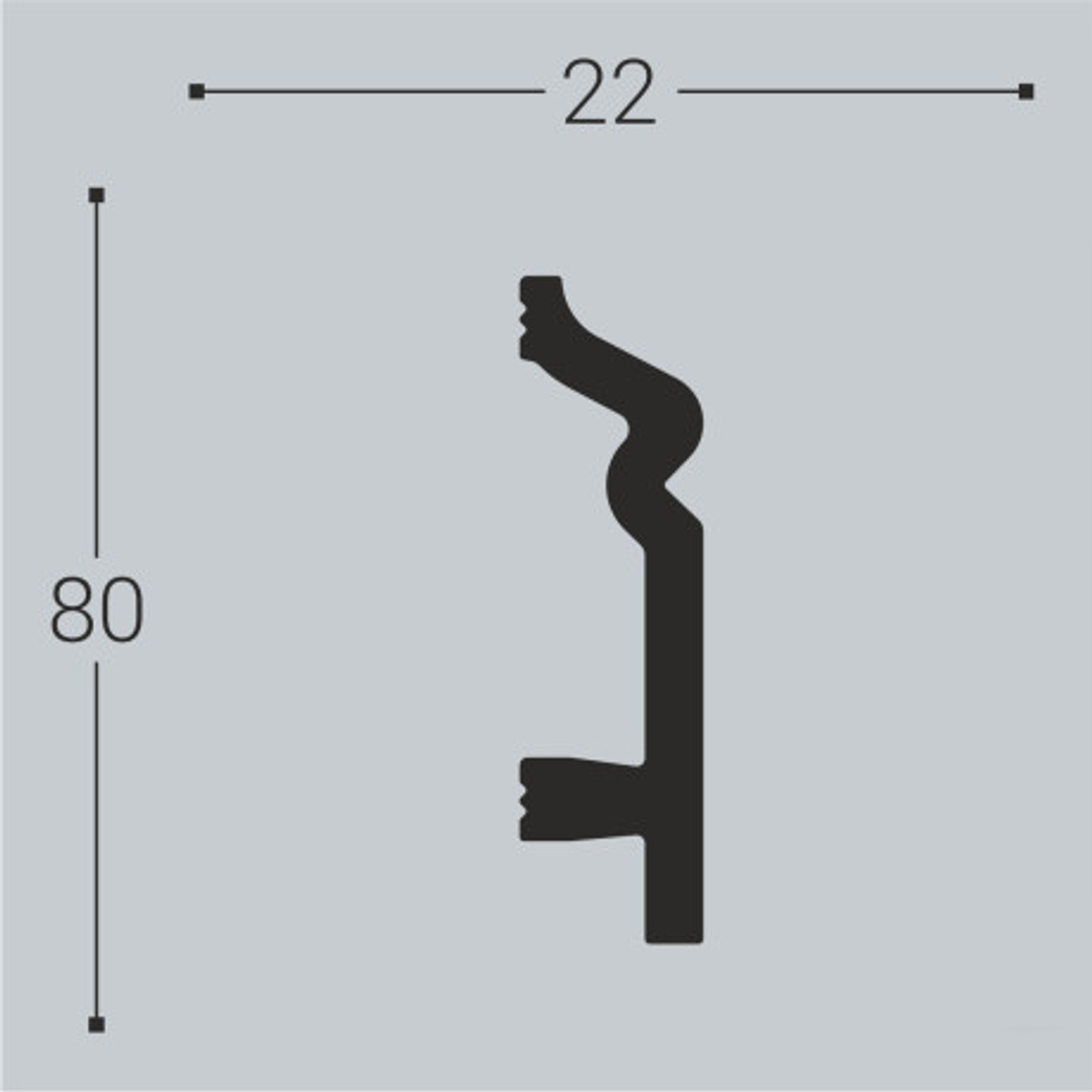 Напольный плинтус П2 80-22 2000х22х80 мм (1 шт)