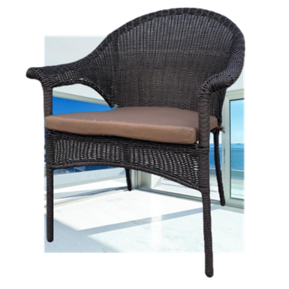 Плетеное кресло LV-140B Brown с подушкой в комплекте