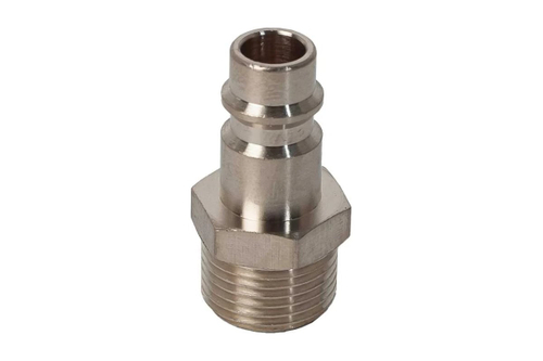 Штуцер папа с наружной резьбой 1/4М, никелированная сталь, 50шт 40606