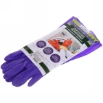 Перчатки пвх «Фантазия» фиолетовые 30см с флисовой подкладкой ДоброСад