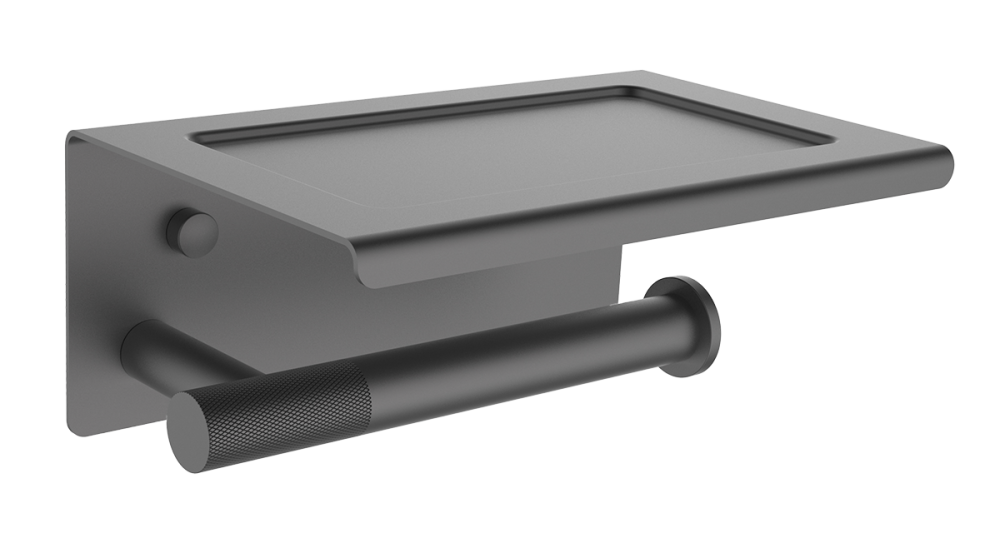 5510-G Держатель для туалетной бумаги с полкой (ГРАФИТ) ViEiR  (20/1шт)