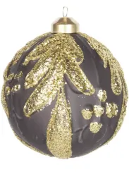 Винтажный стеклянный шар Перо Жар-птицы 10 см., 1 шт., Karlsbach (07109)