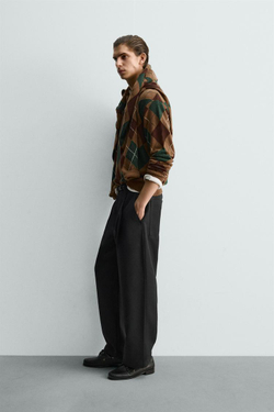 ZARA ВЯЗАНОЕ ПОЛО С РОМБАМИ, РЫЖЕВАТО-КОРИЧНЕВЫЙ