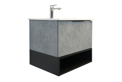 Тумба-умывальник "Франкфурт-60" бетон светлый с раковиной COMFORTY 60E