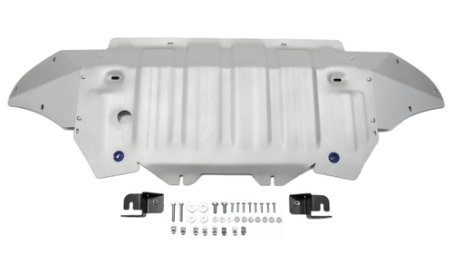 Защита картера Rival для Audi Q7 II (V - 3.0; 3.0D) 2015-2020/Audi Q7 II рестайлинг (V - 3.0D) (45 quattro tiptronic) 2020-н.в., штампованная, алюминий 3 мм, с крепежом, 333.0329.1