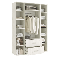 Шкаф четырехстворчатый Фиеста (1600), Графит, Дуб Крафт белый